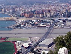 View of La Línea de la Concepción as seen from the Rock of Gibraltar