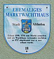 English: Plaque at the former Marktwachthaus Deutsch: Tafel am ehemaligen Marktwachthaus