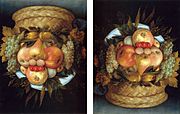 Reversible Head with Basket of Fruit, Giuseppe Arcimboldo, 1590