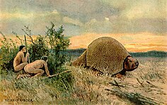 Humans caçant el Glyptodon.