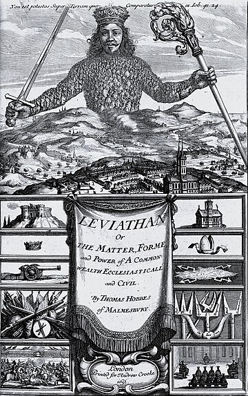 The original frontispiece for Leviathan; engraving by Abraham Bosse