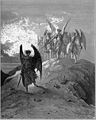 Lucifero estas forigita iniciate de Gabrielo, de Gustave Dorè