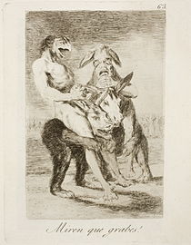 Capricho No. 63: ¡Miren que graves! (Rigardu kiel ili solenas!)