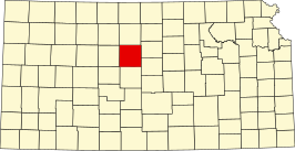 Locatie van Russell County in Kansas