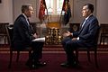 Image 40Brian Williams interviews Mitt Romney on July 25, 2012, during Romney's presidential campaign. (from News presenter)