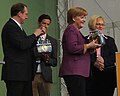 German Chancellor Angela Merkel received a pack of famous Flensburger beer