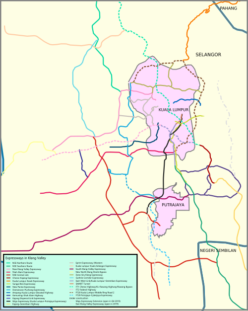 巴生谷周边高速公路地图