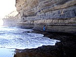 Stratum batu di Depot Beach, New South Wales