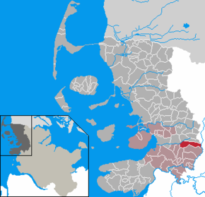 Poziția Wittbek pe harta districtului Nordfriesland