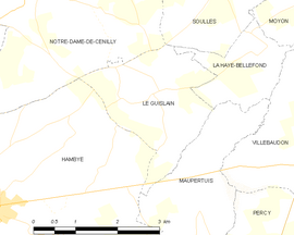 Mapa obce Le Guislain