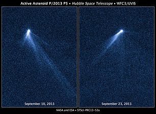 "Active asteroid" P/2013 P5 (PANSTARRS) with several tails.[3]