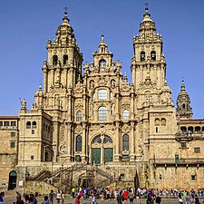 Façade of the Cathedral of Santiago de Compostela, Spain, by Fernando de Casas Novoa, 1738[37]