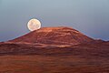 Supermoon rising up from behind Cerro Armazones.[7]