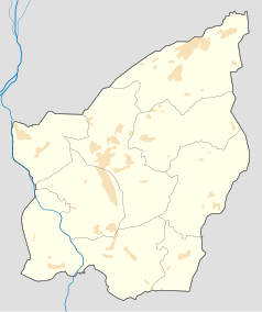 Mapa konturowa San Marino, u góry nieco na prawo znajduje się punkt z opisem „San Marino Stadium”