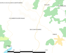 Mapa obce Bois-Sainte-Marie