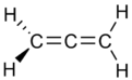 Stereo structural formula of propadiene with explicit hydrogens