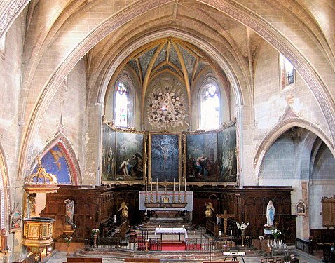 Le chœur de l'église, avec les tableaux de Jean-Baptiste Despax