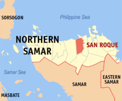 Mapa ning Pangulung Samar ampong San Roque ilage