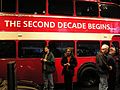 London Routemaster bus in the Mini USA booth