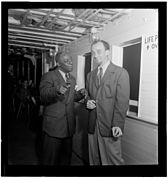 (Portrait of Rudi Blesh and Baby Dodds, Riverboat on the Hudson, N.Y., ca. July 1947) (LOC) (4888066371).jpg