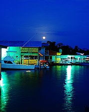 Moonrise over the dock at La Parguera