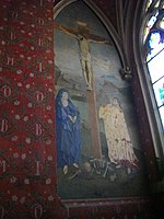 The Chapel of St. John the Baptist, mural of Christ resurrected and Mary Madeleine (1467–79)