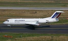 Fokker 70 van Air Littoral in de kleuren van Air France, 2002.