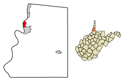 Location of Glen Dale in Marshall County, West Virginia.