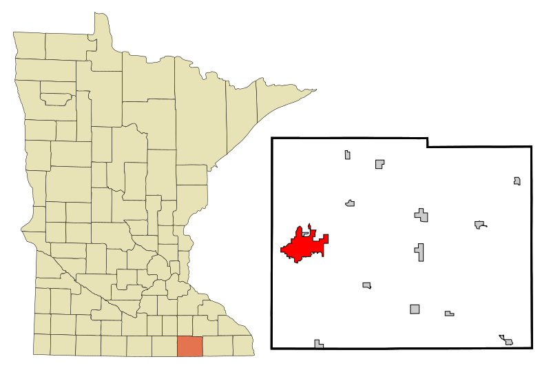 File:Mower County Minnesota Incorporated and Unincorporated areas Austin Highlighted.svg