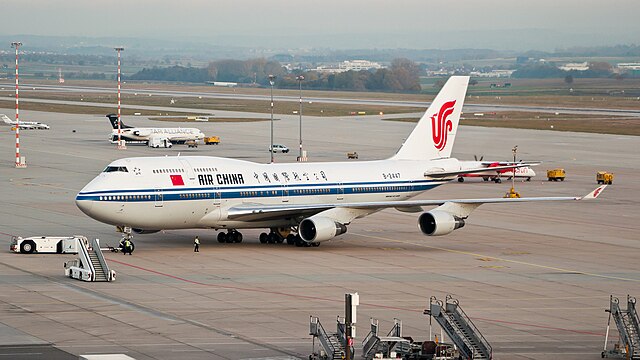 Air China Boeing 747-4J6 (B-2447) at Stuttgart Airport.