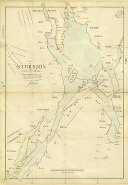 Karta över Storsjön från 1766.