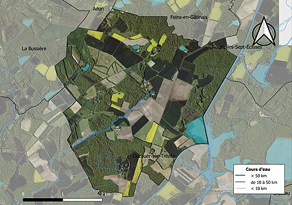 Carte orthophotographique de la commune en 2016.