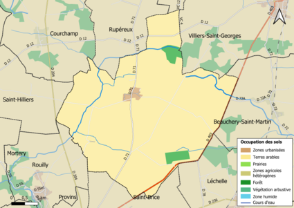 Carte des infrastructures et de l'occupation des sols en 2018 (CLC) de la commune.