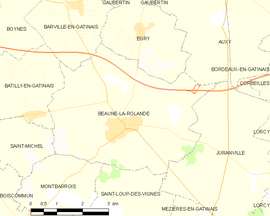 Mapa obce Beaune-la-Rolande