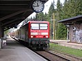 Deutsch: Höllentalbahn bei der Einfahrt auf Gleis 1 des Bahnhof Hinterzarten