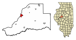 Location of Havana in Mason County, Illinois.