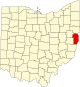 Localização do Map of Ohio highlighting Jefferson County