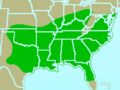 Carolina Chickadee range map.