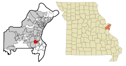 Location of Crestwood, Missouri