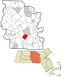 Location in Worcester County and the state of Massachusetts.