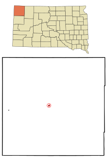 Harding County South Dakota Incorporated and Unincorporated areas Buffalo Highlighted.svg