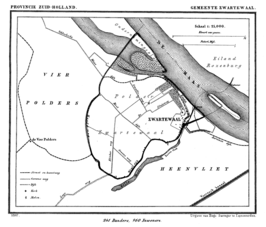 Zwartewaal en omgeving uit: Gemeente Atlas van Nederland, J. Kuyper 1867