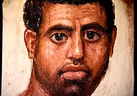 Mummy portrait of a man from Fayum. Encaustic on limewood, AD 80–100. British Museum