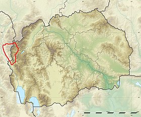 Carte de localisation du mont Korab en Macédoine du Nord.