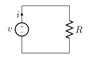 File:Ohm's Law with Voltage source TeX.svg