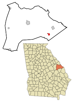 Location in Burke County and the state of Georgia