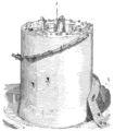 Andamio construido sobre una torre en Coucy (según Viollet-le-Duc).