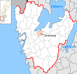 Grästorps kommuns läge i Västra Götalands län