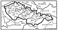 Historical map of the Czech lands and Slovakia (published in exile magazine La Nation Tchèque during the First World War)