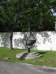 Memorial for the deceased athletes in front of the airbase in Fürstenfeldbruck. The names of the victims are engraved.